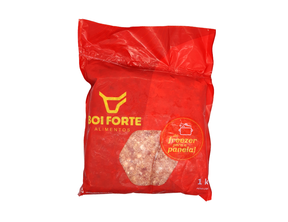 CARNE MOÍDA BOVINA CONGELADA BOI FORTE 1 KG (CX 12 PCT)